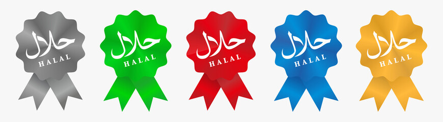 Vector Halal Badge Ribbon