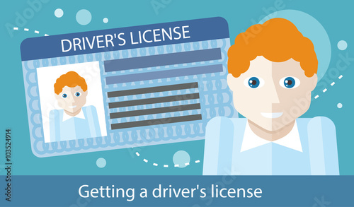 “Cartoons Man with Driver License” Stock image and royalty-free vector