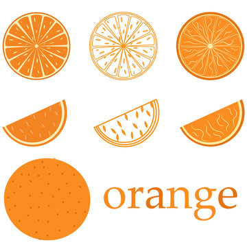 Orange logo. Juicy orange. Logotype for citrus company.