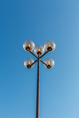 Modern street lamp against the sky. Moscow, Russia.