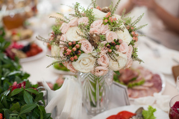 stylish luxury decorated tables for the celebration for a weddin