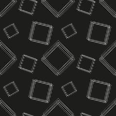 Black-and-white Seamless Pattern with Squares