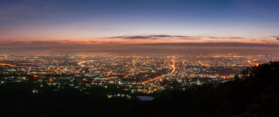 Night city from mountain © Hide_Studio