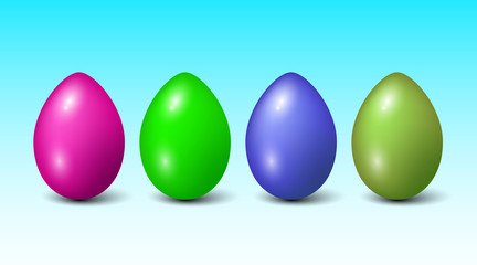 Easter eggs. Set of colored Easter eggs on a white background. Vector illustration