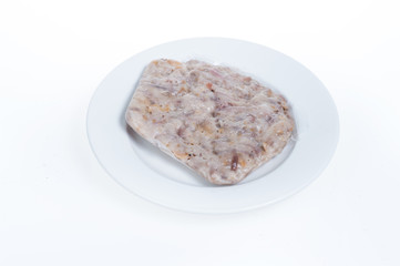 Taro Cake in a dish isolated on white background