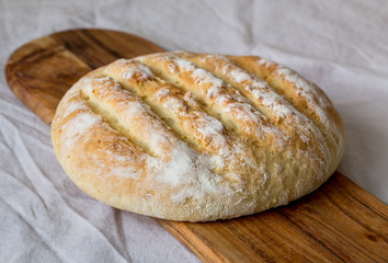 Freshly home made baked garlic bread