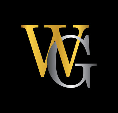 WG initial letter with gold and silver