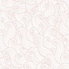 Hand drawn seamless wave  background.