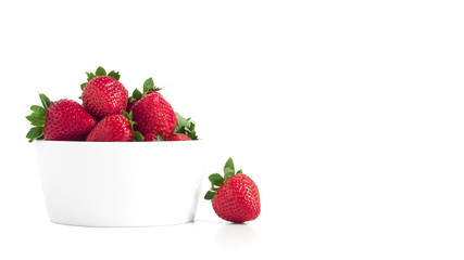 isoalted bowl of fresh strawberries