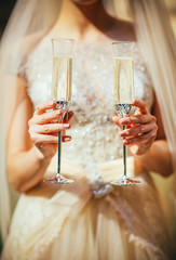 Wedding boquet with glass