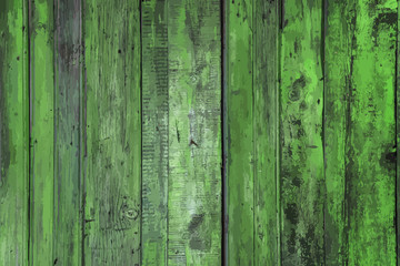 old wooden wall. green background