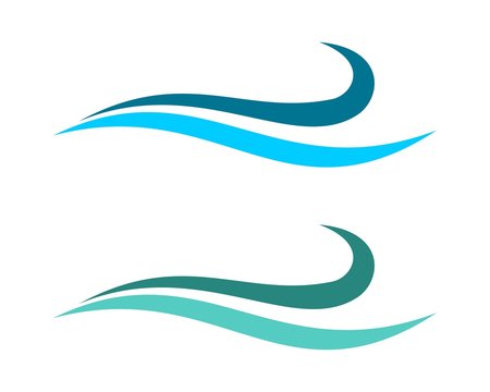 Blue Wave Swoosh Water Logo Template 2