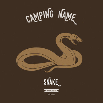 Snake vector illustration. European animals silhouettes with 