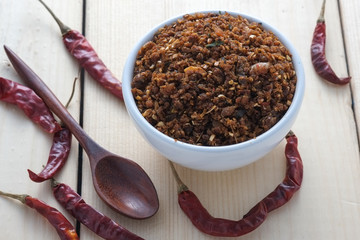 chili paste thai food ,made from grilled fish