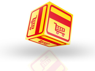  Credit Card Icon Cube isolated on white background - with Clipping path