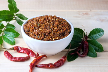 chili paste thai food ,made from grilled fish