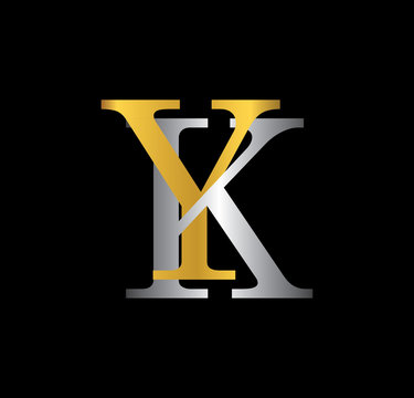 YK initial letter with gold and silver
