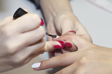 manicure process, nails, close-up, 