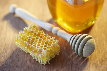 Honeycomb with honey dipper