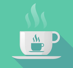 Long shadow cup of coffee with  a cup of coffee