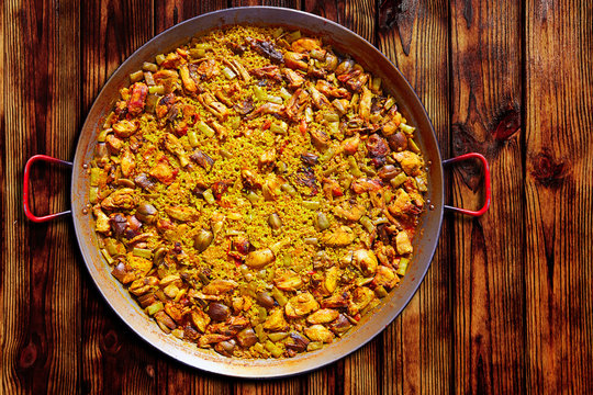 Paella from Spain rice Mediterranean recipe