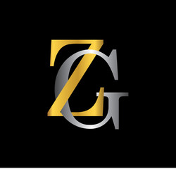 ZG initial letter with gold and silver