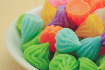 Aalaw thai candy dessert with filter effect retro vintage style