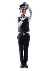 Luxury waiter holding a tray