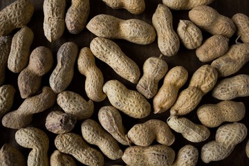 Peanuts in  peel as a background texture