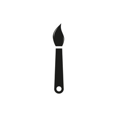 Simple hand saw isolated symbol. Tools carpenter, repairmen. Sawing. Black icon on white background, minimal design.