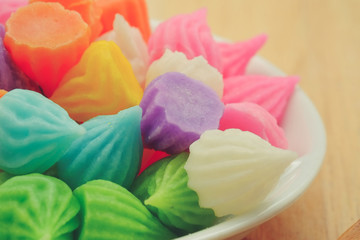 Aalaw thai candy dessert with filter effect retro vintage style