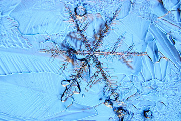 natural ice crystal snowflake