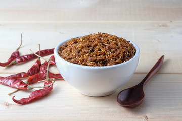 chili paste thai food ,made from grilled fish