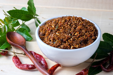 chili paste thai food ,made from grilled fish