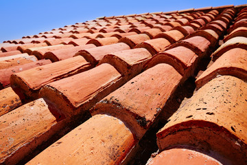 Arabic roof tiles pattern texture in Teruel