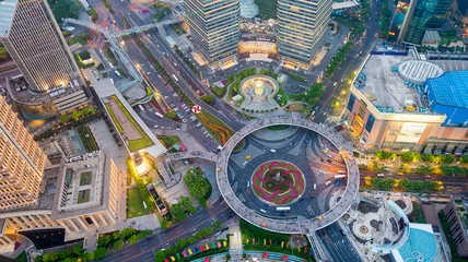 Foto op Plexiglas Shanghai shanghai streets at lujiazui financial center. View from the Ori