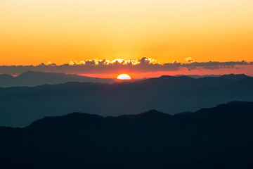 Dramatic sunset and sunrise sky.