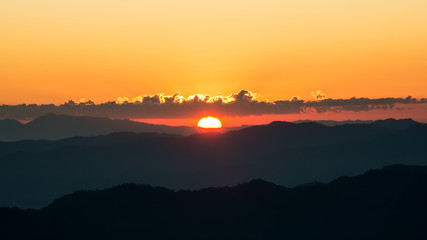 Dramatic sunset and sunrise sky.