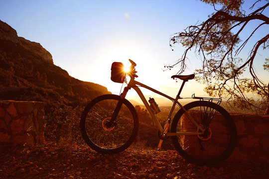 Mountain bike MTB sunset in Denia at Montgo