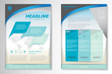 Vector Brochure Flyer design Layout template, size A4, Front page and back page, infographics. Easy to use and edit.