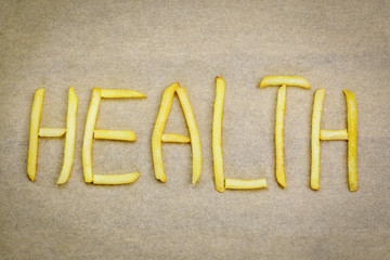  French fries inscription Health