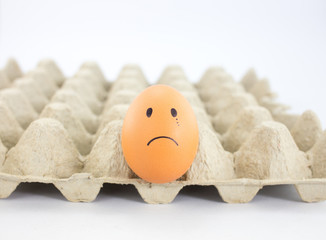 sad Egg in paper tray