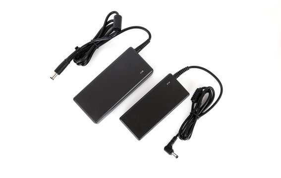 Laptop AC adapter charger Power supply isolated on white background