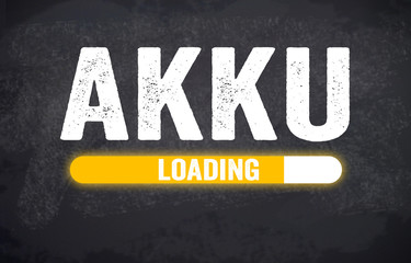 Kreidetafel mit Ladebalken und Akku
