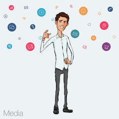 Presentation of business product, project, report.