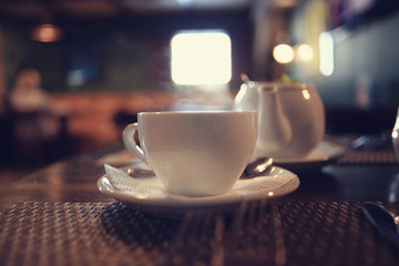Breakfast tea in a cafe