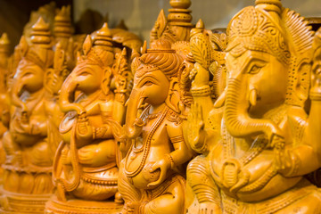 Fototapeta na wymiar Ganesh wood carving