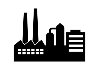 Factory vector icon on white background