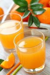 Tangerine juice and fresh fruit