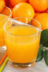 Tangerine juice and fresh fruit